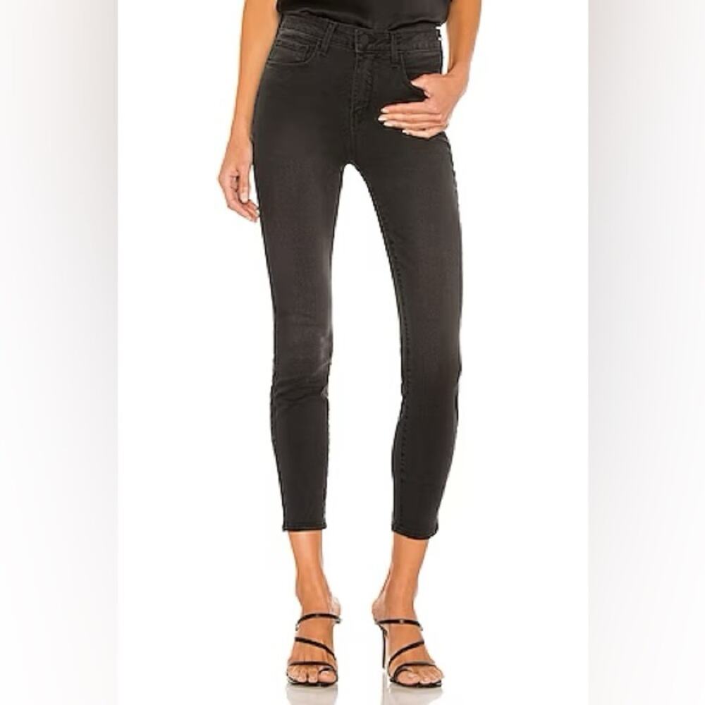 AGOLDE Riley High Rise Straight Crop Jeans Womens 28 Faded Black Wash A056 1084
